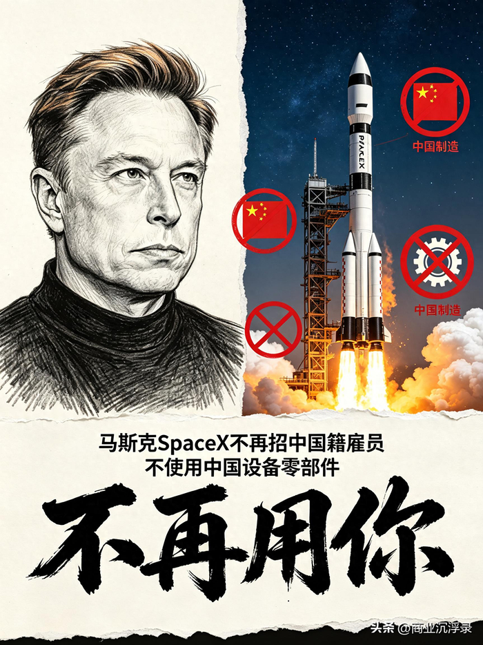 马斯克Space X不再招中国籍雇员、不使用中国的设备零部件